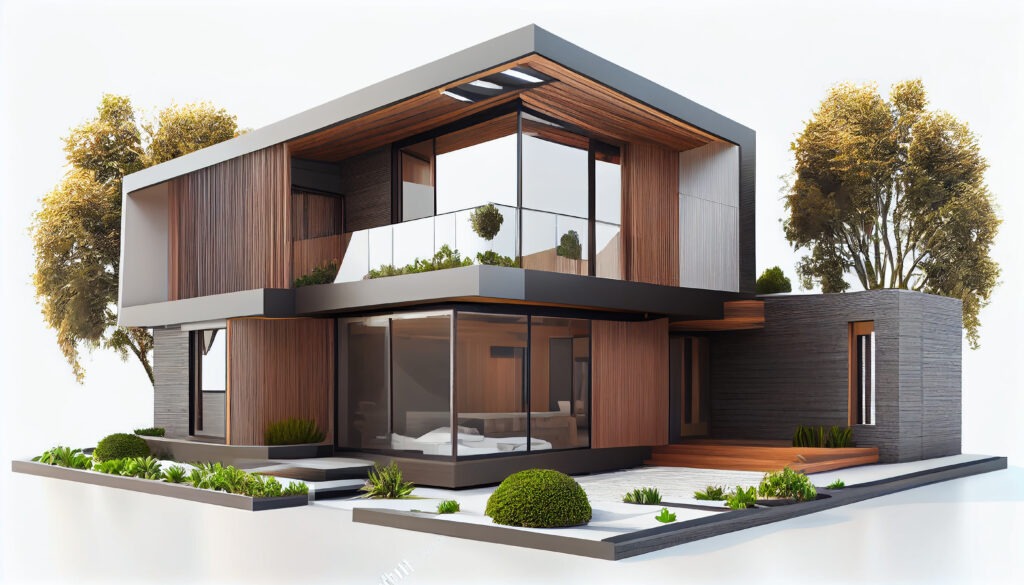 Modern SIP panel architectural design.